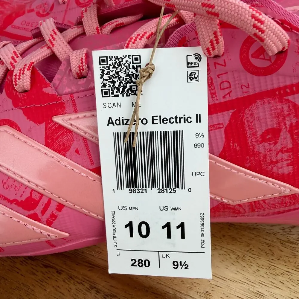 Adidas Adizero Electric II Currency Mens 10 Pink Money Football Cleats JQ3979